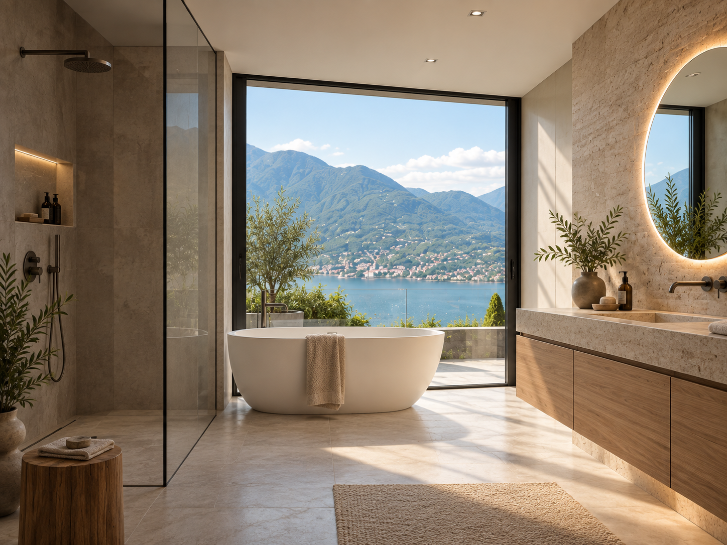Bagno contemporaneo ristrutturato in Ticino